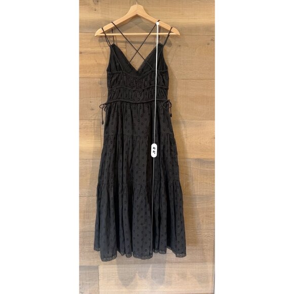Ulla Johnson Freya Black Midi Dress Cotton Size US 2 - Picture 2 of 10